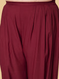 Maroon cowl salwar pants with soft and flowy viscose fabric
