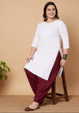 Maroon cowl salwar pants with soft and flowy viscose fabric

