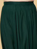 Green cowl salwar on a beige background
