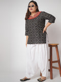 Plus Size Viscose Solid Cowl Salwar