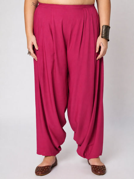 Plus Size Viscose Solid Cowl Salwar