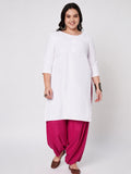 Plus Size Viscose Solid Cowl Salwar