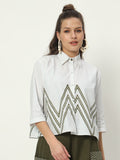 Cotton Block Printed Loose Fit Shirt