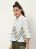 Cotton Block Printed Loose Fit Shirt