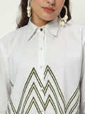 Cotton Block Printed Loose Fit Shirt