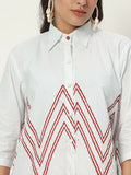 Cotton Block Printed Loose Fit Shirt