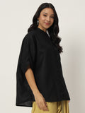 Cotton Oversized Loose Fit Solid Shirt