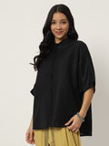 Cotton Oversized Loose Fit Solid Shirt