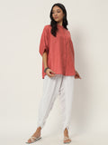 Cotton Oversized Loose Fit Solid Shirt