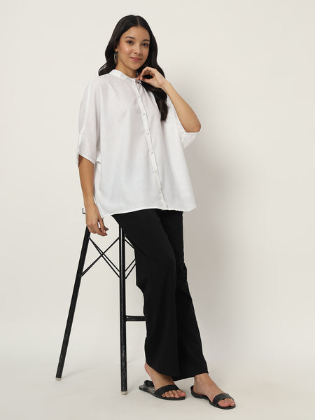 Cotton Oversized Loose Fit Solid Shirt