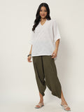 Cotton Slub Loose Fit Solid Top