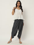 Cotton Lurex Dobby Peplum Top