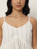 Cotton Lurex Dobby Peplum Top
