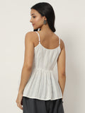 Cotton Lurex Dobby Peplum Top