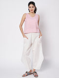 Cotton Sequins Striped Top