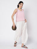 Cotton Sequins Striped Top