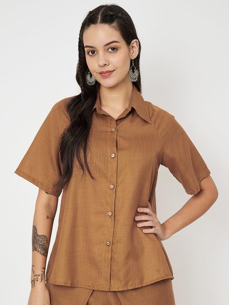 Cotton Loose Fit Solid Shirt
