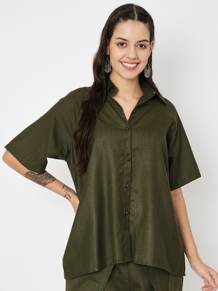 Cotton Loose Fit Solid Shirt