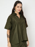 Cotton Loose Fit Solid Shirt