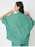 Cotton Block Printed Oversized Shirt
