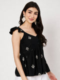 Viscose Hand Block Prinited Peplum Top