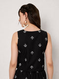 Cotton Block Printed Button Down Waistcoat
