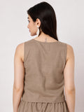 Cotton Block Printed Button Down Waistcoat