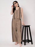 Cotton Block Printed Button Down Waistcoat