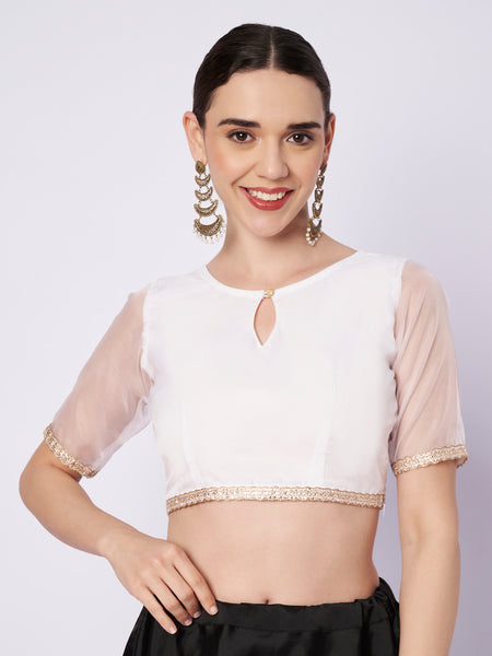 Organza Embellished Readymade Blouse