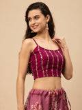 Georgette Embroidered Spaghetti Readymade blouse