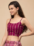 Georgette Embroidered Spaghetti Readymade blouse