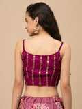 Georgette Embroidered Spaghetti Readymade blouse
