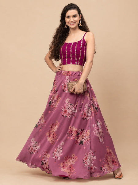 Georgette Embroidered Spaghetti Readymade blouse