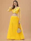 Dupion and Net Sequin Embroidered Panelled Readymade Blouse