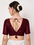 Chroma Solid V-neck Padded Readymade Blouse