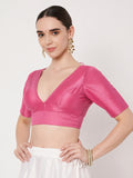 Chroma Solid V-neck Padded Readymade Blouse