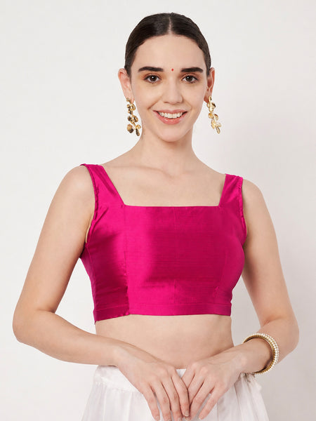 Silk Blend Padded Stretchable Readymade Blouse