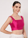Silk Blend Padded Stretchable Readymade Blouse