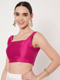 Silk Blend Padded Stretchable Readymade Blouse