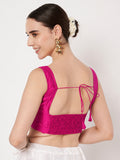 Silk Blend Padded Stretchable Readymade Blouse