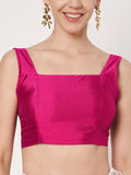 Silk Blend Padded Stretchable Readymade Blouse
