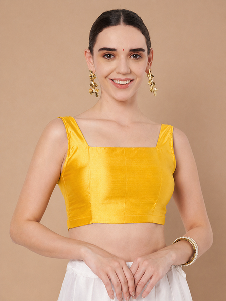 Silk Blend Padded Stretchable Readymade Blouse