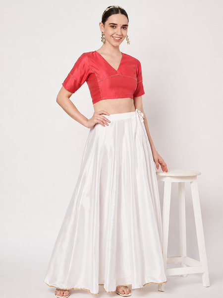 Silk Blend Zari Embroidered Readymade blouse