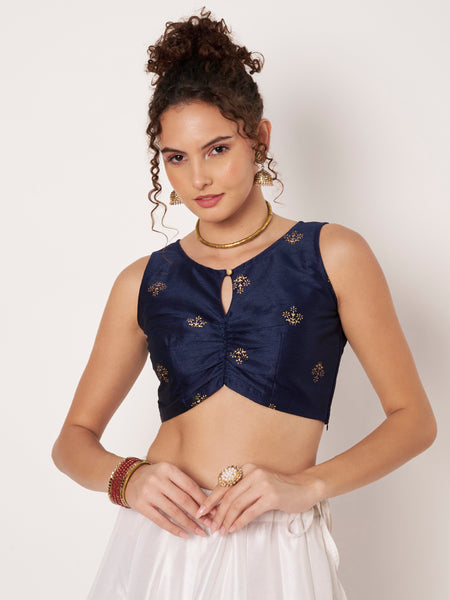 Dupion Hand Block Printed Readymade Blouse