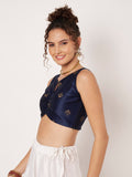 Dupion Hand Block Printed Readymade Blouse