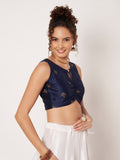 Dupion Hand Block Printed Readymade Blouse