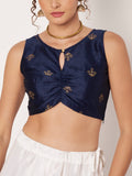 Dupion Hand Block Printed Readymade Blouse