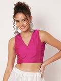 Silk Blend Stretchable Readymade Blouse