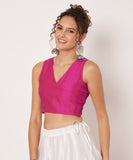 Silk Blend Stretchable Readymade Blouse