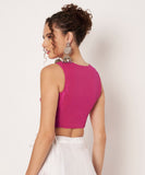 Silk Blend Stretchable Readymade Blouse